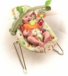 ШЕЗЛОНГ-КРЕСЛО -КАЧАЛКА FISHER PRICE  " СОВЕНОК" С СЕНСОРНОЙ  ПАНЕЛЬЮ